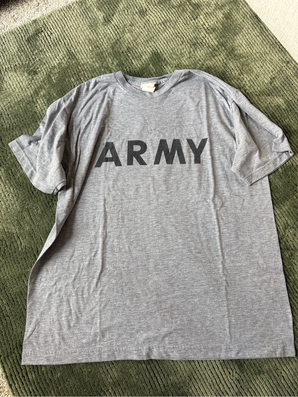 U.S. Army Gray Short-Sleeve Crew Neck Tee with Bold Black Print